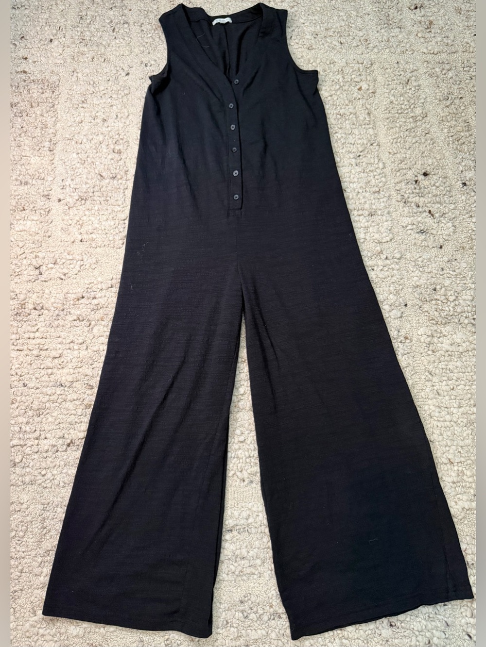 Z Supply Black Sleeveless Wide-Leg Jumpsuit